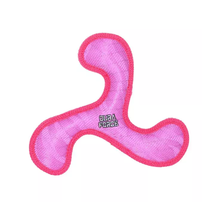 Tuffy’s DuraForce Boomerang Dog Toy – Tiger Pink