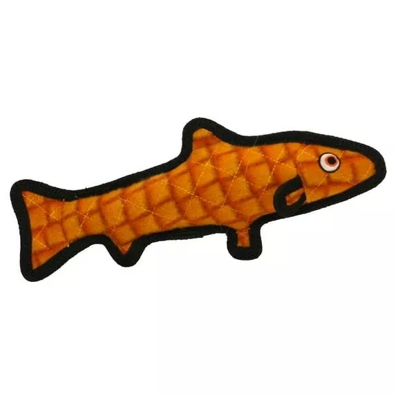 Tuffy’s Ocean Creature Trout, Durable Dog Toy, Orange