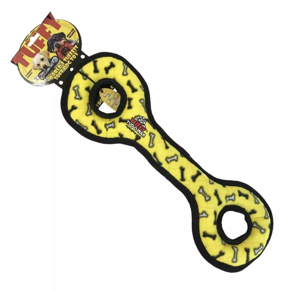 Tuffy’s Ultimate Tug-O-War Bone Dog Toy, yellow