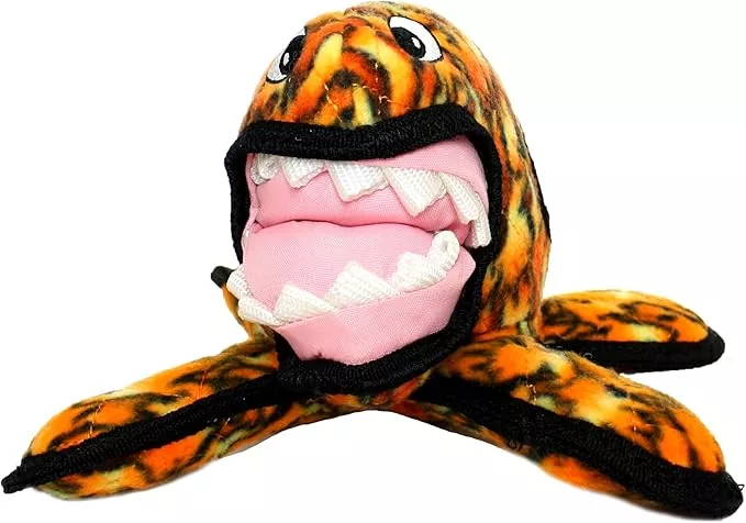 TUFFY – World’s Tuffest Soft Dog Toy – Alien Fire – Multiple Layers. Made Durable, Strong & Tough. Interactive Play (Tug, Toss & Fetch). Machine Washable & Floats