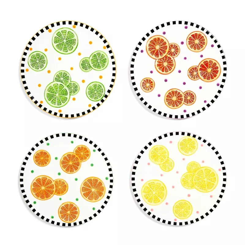 Tutti Frutti Dessert Plate|Green&Orange&Red&Yellow