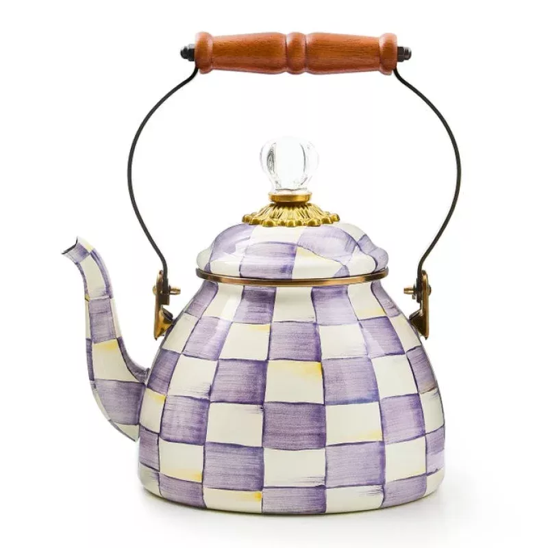 Violet Check 2 Quart Tea Kettle