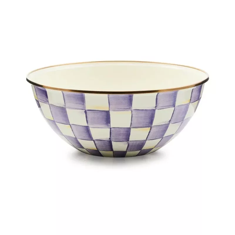 Violet Check Large Everyday Bowl