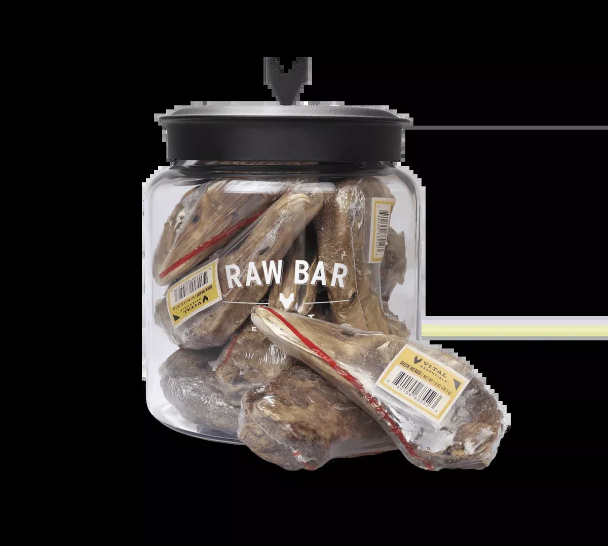 Vital Essentials Raw Bar Freeze Dried Raw Duck Heads Dog Snacks