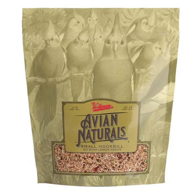 Volkman Seed Company, Avian Naturals No Sunflower Small Hookbill Bird Food, 1 Count / 4 Lbs