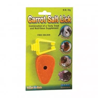 Ware Carrot Salt Lick Small Animal Treat with Holder