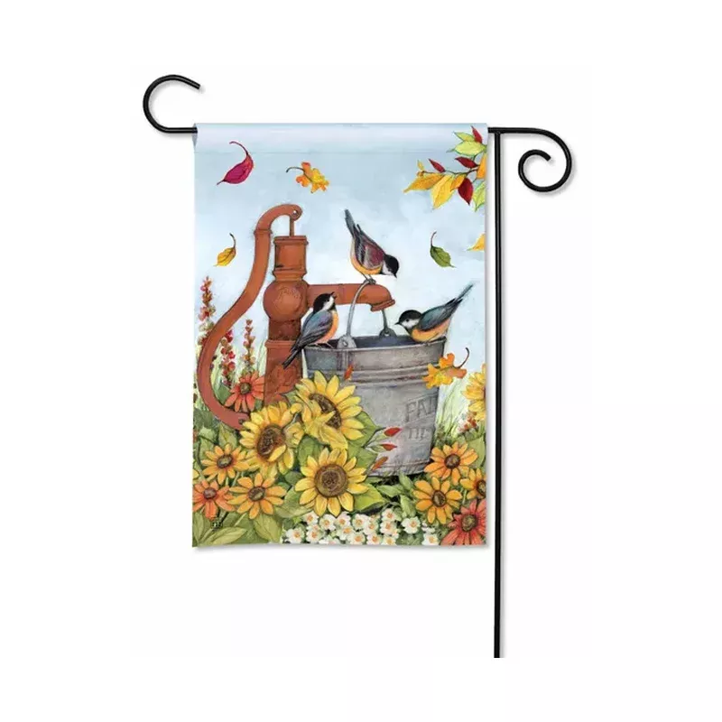 Water Bucket Birds Garden Flag