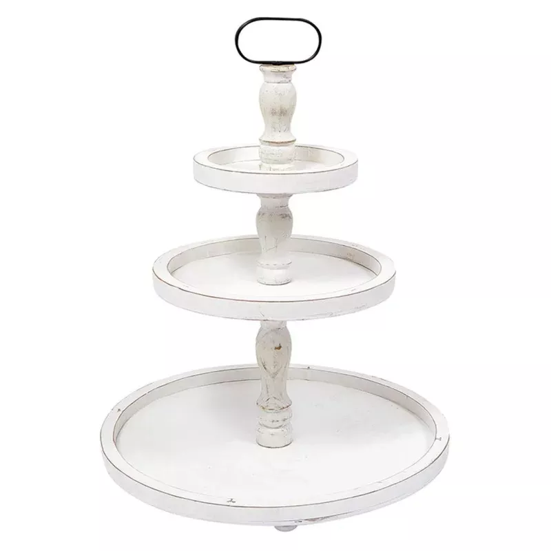 White Wood 3 Tier Stand