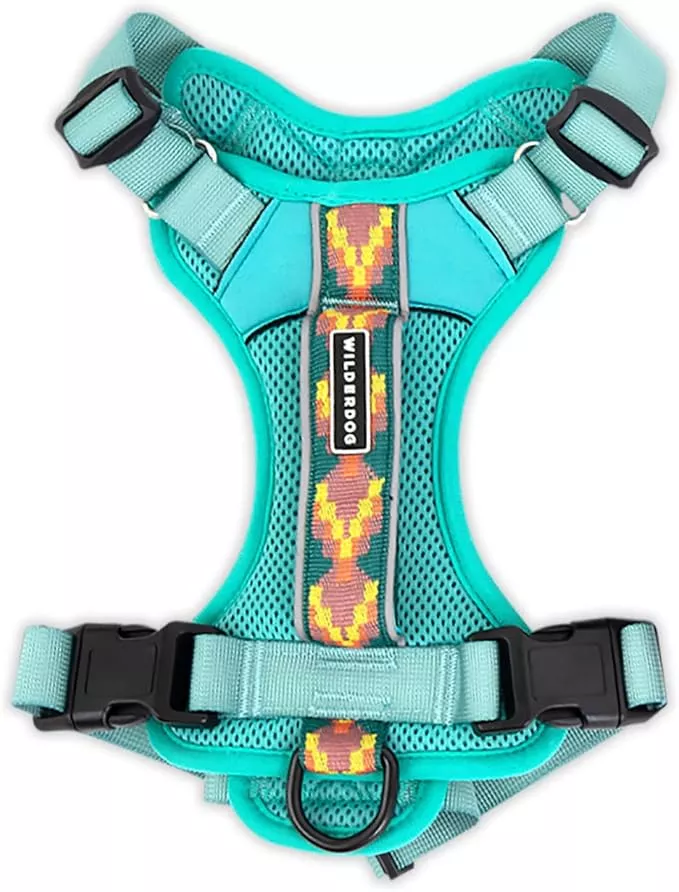 Wilderdog Lightweight Dog Harness with Reflective Straps – Large – Seafoam