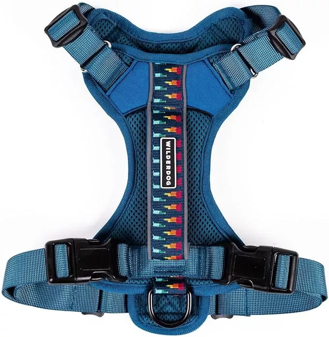 Wilderdog Lightweight Dog Harness with Reflective Straps – Medium – Pacific Blue