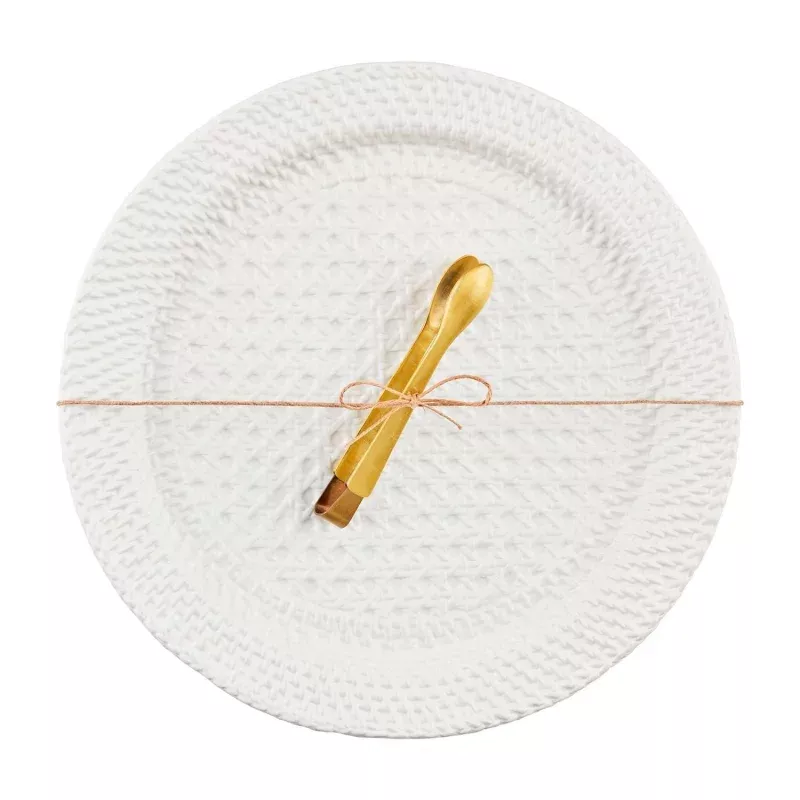 Woven Stoneware Platter Set