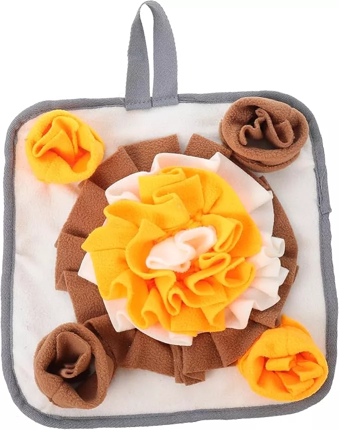 YARNOW Little Pet Foraging Mat for Small Animals Interactive Nose Work Snuffle Mat Slip Design for Rabbits Hamsters and More for Fun Treats and Toys