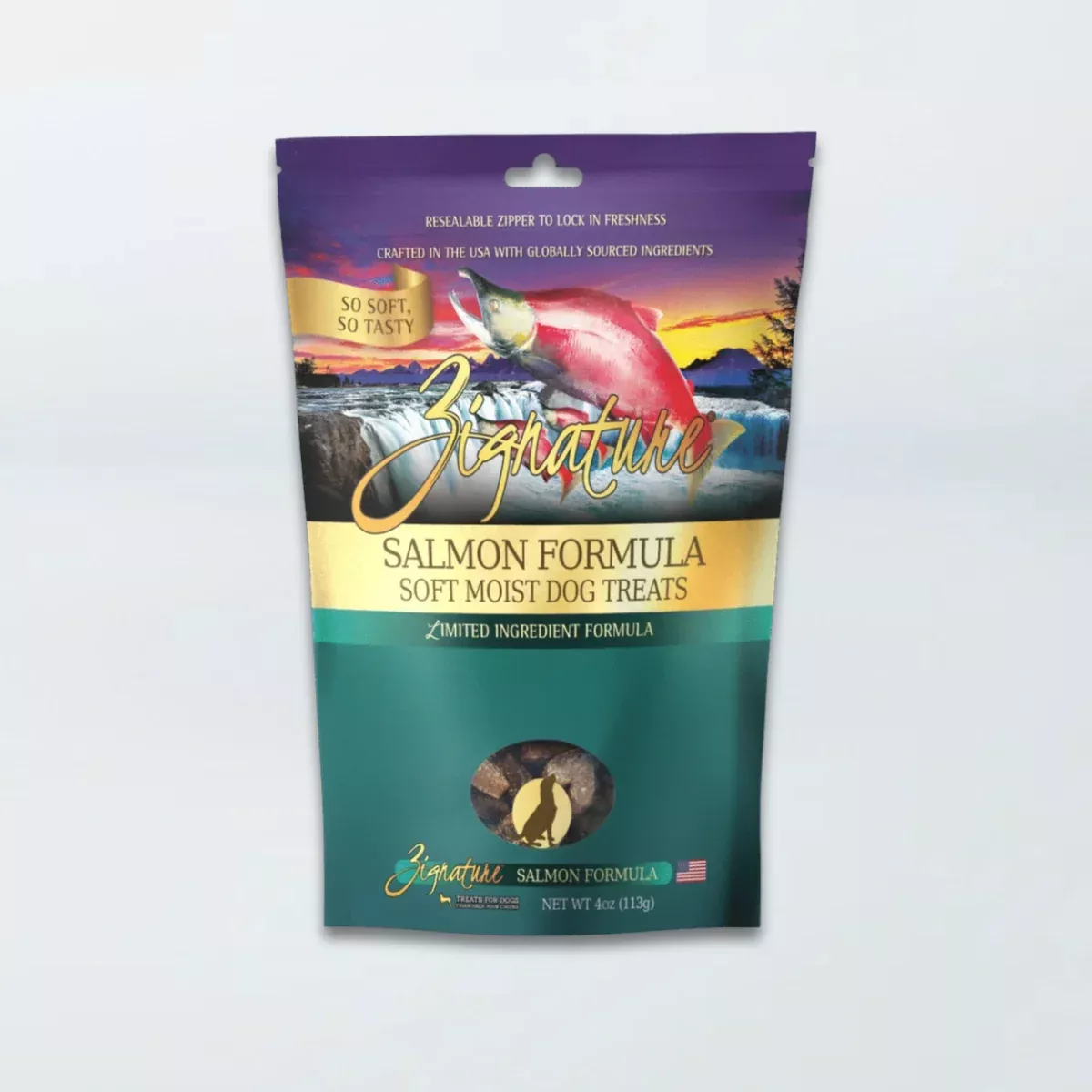 Zignature Soft Moist Dog Treats - Salmon - 4oz Pouch
