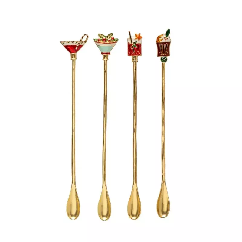 Zinc Alloy Cocktail Spoon Enameled Beverage – Sold Individually