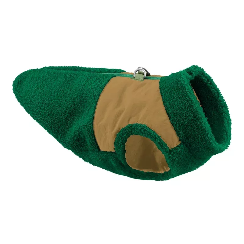 Zip Up Sherpa Vest: Forest Green