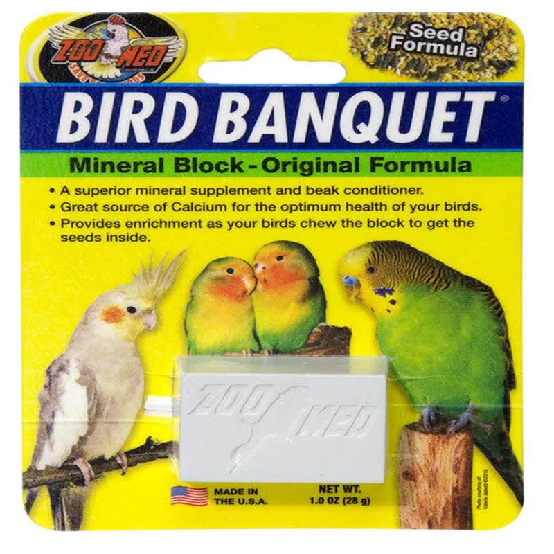 Zoo Med Bird Banquet Original Seed Formula Mineral Block White 1oz 1ct SM – Default Title